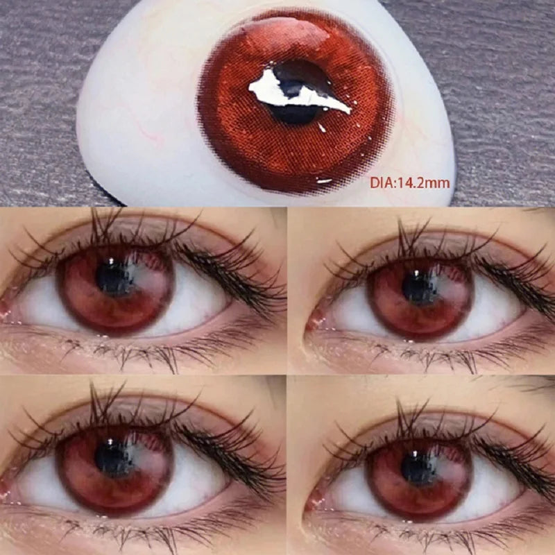 YICKYUE  -  2pcs Color Contact Lenses With Diopter Large Diameter 14.5mm Beauty Pupil Blue Grey Natural Color Lens Free Fast Shipping