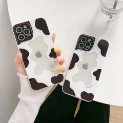 Cow pattern soft silicone clear phone case for iphone se  7 8 plus 12 mini 11 pro max x xr xs max cute cartoon cover capa