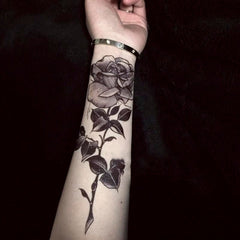 Waterproof Temporary Tattoo Sticker Sexy Black Rose Design Body Art Fake Tattoo Flash Tattoo Arm Female Male
