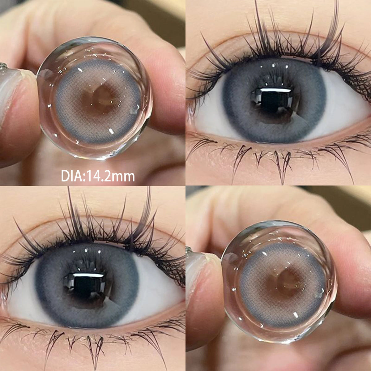 YICKYUE  -  2pcs Brown Color Nature Contact Lenses With Myopia Degree-0.00~ -8.00 Gray Black Beauty Pupil Makeup Eye Free Shipping
