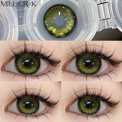 YICKYUE  -  1pair/2pcs Blue Comic Eye Fashion Color Contact Lenses Lady with Eye Contact Soft Color Cosmetics Year with Natural Lenses