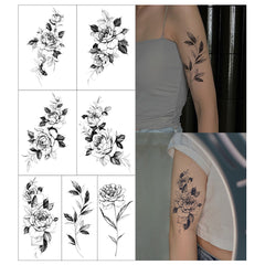 YICKYUE  -  6/7pcs Disposable Sketch Drawings Temporary Tattoo Flowers Butterfly Dandelion Sticker Waterproof Body Art Daily Make Up