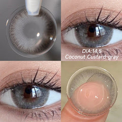 YICKYUE  -  2PCS Beauty Brown Color Contact Lenses for Eyes Myopia Eye Color Lenses with Diopters Natural Pupils Mystical Blue Lens