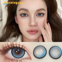 YICKYUE  -  Magic Log Blue Myopia Prescription Soft Colored Contact Lenses For Eyes Small Beauty Pupil Make Up Natural Yearly