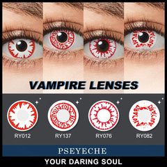 YICKYUE  -  1Pair Halloween Colored Contact Lenses Cosplay Vampire Red Contact Lenses Anime Eye Lenses Blood Makeup Contact Lens