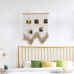 Yickyue Nordic Simple Tapestry Handmade Tassel Macrame BOHO Photo Wall Hanging Tapestries for Living Room Bedroom Marry Home Decor