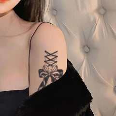 YICKYUE  -  Hot Girl Bow Lace Tattoo Stickers Herbal Juice Waterproof Arm Semi-permanent Temporary Tattoo Chest 7 Days Lasting Fake Tattoos