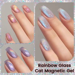 YICKYUE  -  Super Holos Cat Magnetic Nail Gel Polish for Nails 10ml Soak Off Holographics Laser Gel Polish Auroras Glimmer Nails