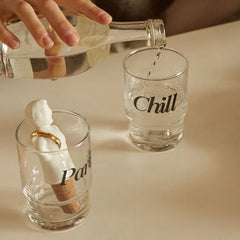 Ins Style Chic Alphabet Printing Paris Juice Cup Dessert Glass Coffee Milk Tea Cup Simple Drinking Set