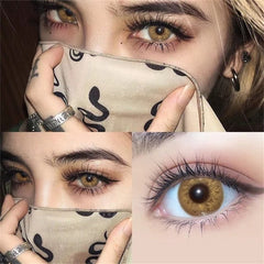YICKYUE  -  2pcs(1Pair) Tricolor Series Contact Lenses Eye Blue Eyes Contact Lenses Color Natural Looking Contact Lens for Eyes