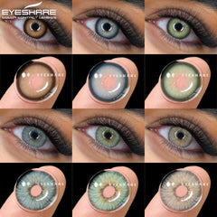 YICKYUE  -  2pcs New Colored Contact Lenses Fashion Yearly Green Eyes Lenses Natural Blue Eye Lenses Gray Pupils Lens Free Shipping
