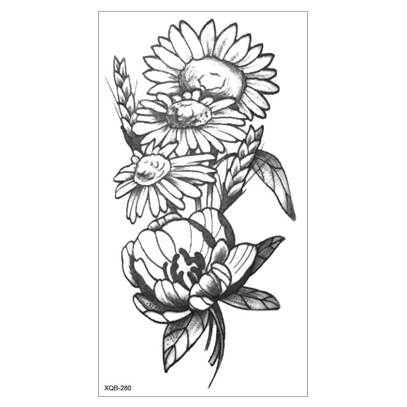 42 Designs Waterproof Temporary Tattoo Stickers Small Full Arm Flower Arm Tattoo Sticker Flower Waterproof Lasting For Men Women