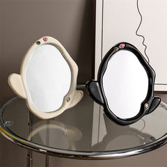 YICKYUE  -  Creative Alien Cactus Desktop Ceramic Mirror Seat Ins Style Modern Makeup Mirror Stereo Gem Decorative Mirror Tray Ornaments