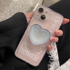 Cute Love Heart Ring Holder Stand Bracket Transparent Silicone Soft Case for iphone 13 Pro Max 12 11 XR X XS 7 8 plus SE 3 Cover
