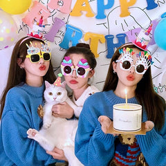 Happy Birthday Glasses Funny Party Dress Up Glasses Photo Props Decorations for Children Adults decoraciones para fiestas