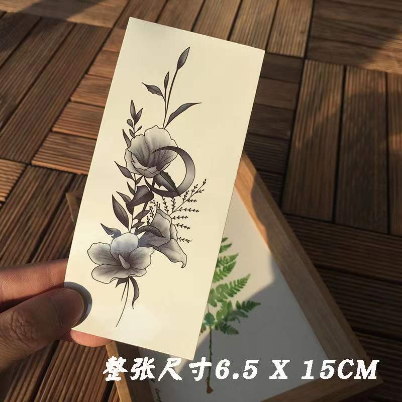 Waterproof Temporary Tattoo Sticker Sketch Fower Design Body Art Fake Tattoo Flash Tattoo Clavicle Female Male