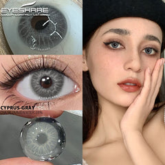 YICKYUE  -  1 Pair New Natural Colored Contact Lenses for Eyes Blue Lenses Green Eye Lenses Brown Lenses Yearl Gray Contact Lenses