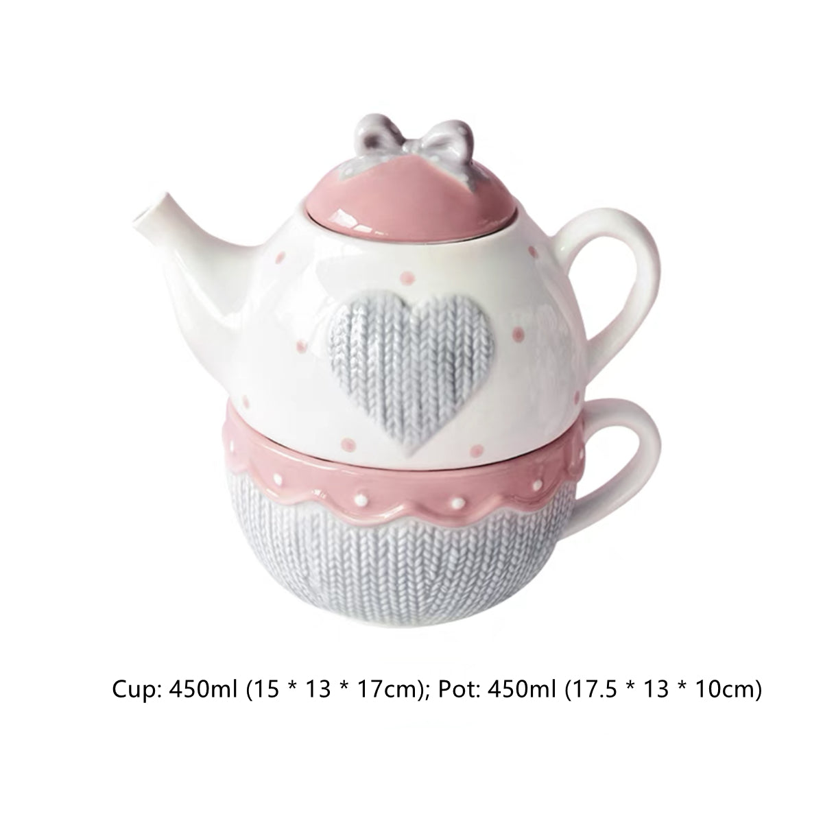 YICKYUE  -  New Cute Pot Pink Ceramic Coffee Cup and Saucer Set Gift Box Premium Retro French Afternoon Tea
