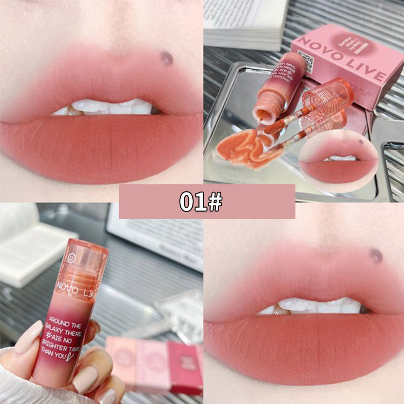 YICKYUE  Novo Air Lip Mud Brown Velvet Matte Cute Lip Gloss Long Lasting Lip Tint Lipstick Pink Red Korean Cosmetic Makeup Summer