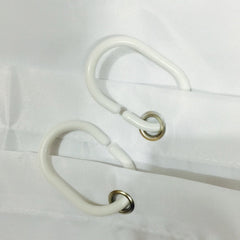 Shower Curtain Supplies Solid Bathroom Bath Decor Home White With Hooks