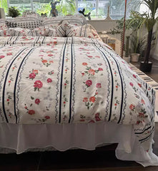 YICKYUE  -  Romantic sweet fairyfair floral bedding set,twin full queen king rustic cotton home textile bed sheet pillow case duvet cover