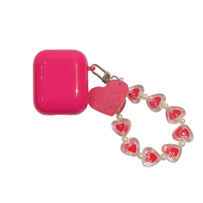 Rose Red Love Heart Bracelet earphone case 3d silicone bluetooth headset box for apple airpod pro 3 2 1 wireless charging cover