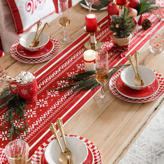 Christmas Decorations table runners  Santa Christmas Tree Printed Xmas Table Runner Christmas Tablecloth Cover for Xmas Party