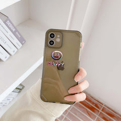 Gradient smiley happy phone case for iphone 12 11 pro max mini 7 8 plus se  x xs max xr cute cartoon cover capa shell funda