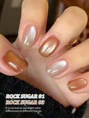 YICKYUE  -  2Pcs 15ml Ice Candy Cat's Eye Gel Nail Polish - Peelable, UV/LED , Glossy Finish for DIY & Salon Use-No Magnetic Stick Included