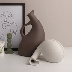 Ceramic Vase Handmade Dry Flower Vase Ceramic Decorative Ornaments Home Decor Nordic Decoration Home