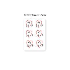 Waterproof Temporary Tattoo Stickers Red Heart Love Letters Tattoo Flash Tattoo Arm Female