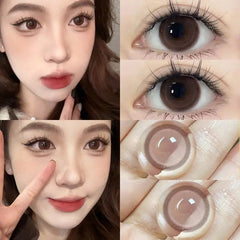 YICKYUE  -  1Pair Myopia Color Contact Lenses Color Lens Eyes with Degree Myopia Lenses Soft Korea Beautiful Pupils Fast Delivery