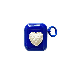 3d heart blue black silicone soft earphone protective cover for apple airpods pro 1 2 3 wireless bluetooth charging box love