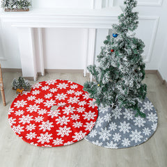 YICKYUE  -  Creative Christmas Jacquard Snowflake Tree Skirt Decoration Plush Christmas Tree Bottom Apron Holiday Party Decoration Supplies