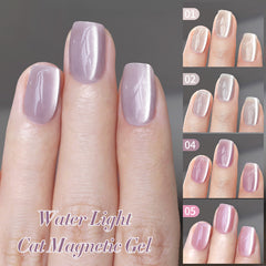 YICKYUE  -   Cat Magnetic Gel Nail Polish Set Water Light Jelly Nude Effect Soak Off UV LED Semi-Permanant Varnish Nail Art Kit