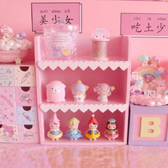 Yickyue Chic Storage Rack Girl Heart Wooden Three-tier Storage Rack Love Lace Desktop Storage Box Cosmetic Lotion Desktop Finishingshelf