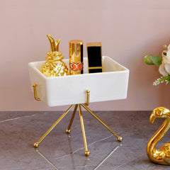 Yickyue new Iron Art Ceramics Storage Box  Home Storage Supplies Utility Cosmetic Container Desktop Holder Office Desk Accessories