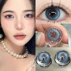 YICKYUE  -  1 Pair Natural Lenses Color Contact Lenses for Eyes High Quality Blue Lenses Prescription Myopia Lenses Fast Shipping