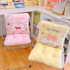 Yickyue Cute Bear Home Decorative Cushion For Chair Kawaii Plush Stuffed Animal Sitting Back Cushion For Office School Korean Room Decor