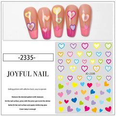 Yickyue Color Star Nails Sticker Hot Special Red Blue Five-pointed Star Love Adhesive Cute Small Fresh Nail Decal 2023 Korean Version
