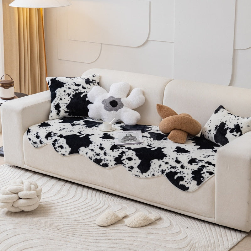 Yickyue Soft Cozy Sofa Cover Design Irregular Shape Sofa Towels Fluffy Fur Anti-slip Couch Cover Livingroom Carpet Area Rug Sofa Covers