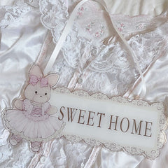 YICKYUE  -  Cute Cartoon Bunny Doorplate for Girl, House Decoration, Pink