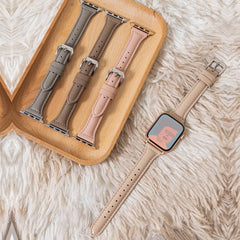 YICKYUE -  Slim Leather Strap for Apple Watch Band 44mm 40 41 45 38 49 42 46mm Women Wrist Bracelet IWatch Serie 10 9 8 7 6 5 4 SE Ultra 2