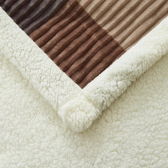 Yickyue New Printed Double-Deck Winter Thickened Plush Blanket Flannel Imitation Lambswool Warm Soft Blanket for Bed Size Throw Blanket