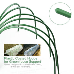 YICKYUE  Greenhouse Hoop Plant Support Stakes Vine Climbing Plastic Coated Steel Pipe Arch Rack Vegetables Growth Garden Accessories