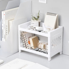 Bathroom Makeup Shelves Double Layer Desktop Storage Shelf  Kitchen Spice Rack Tabletop Stationery Sundries Organizer Holder