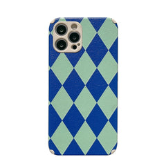 Diamond lattice soft silicone leather soft silicone phone case for iphone 7 8 plus 11 12 13 mini pro max xsmax x xr shockproof