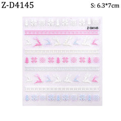 5D Sweater Nail Sticker Acrylic Engraved Winter Charm Designs Beauty Cloth Christmas Patterns Nails Art Decoration Tools