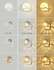 YICKYUE  -  Post Modern Moon Wall Lamp Glass Shade White Black Gold Bedroom Decoration for Home Interior Sconce  Led Night Lights Fixtures