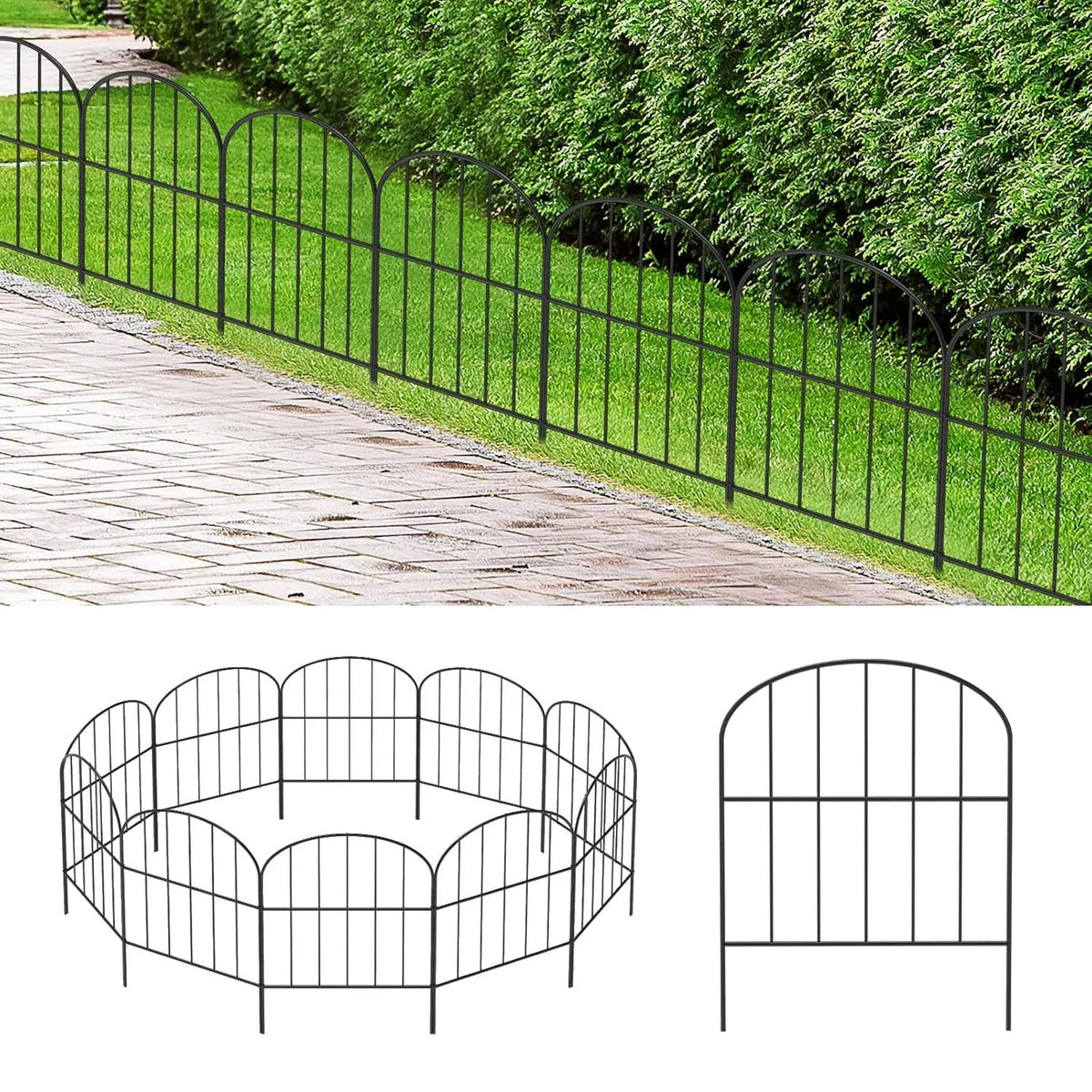 YICKYUE  Decorative Garden Fencing, Rust-Proof Wire Panels for Animal Barriers, Edge for Dogs & Flower Plants, Outdoor Backyard Arch Bord